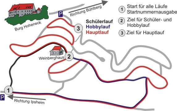 Streckenplan zum Ipsheimer Weinberglauf